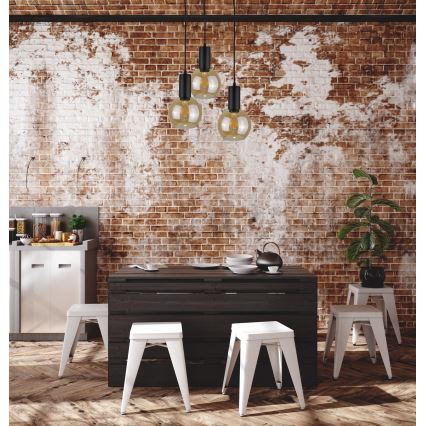 Lustra ar auklu JANTAR BLACK 3xE27/60W/230V d. 30 cm
