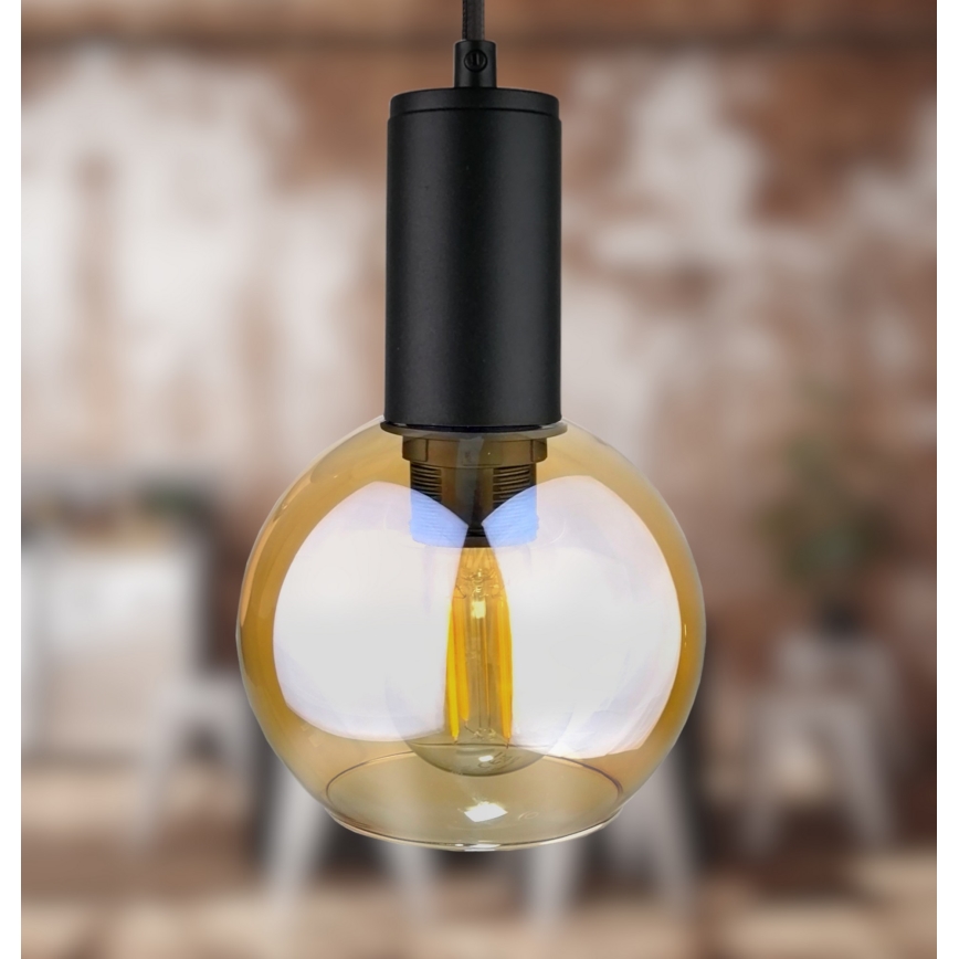 Lustra ar auklu JANTAR BLACK 3xE27/60W/230V d. 30 cm