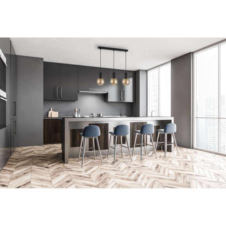 Lustra ar auklu JANTAR BLACK 3xE27/60W/230V