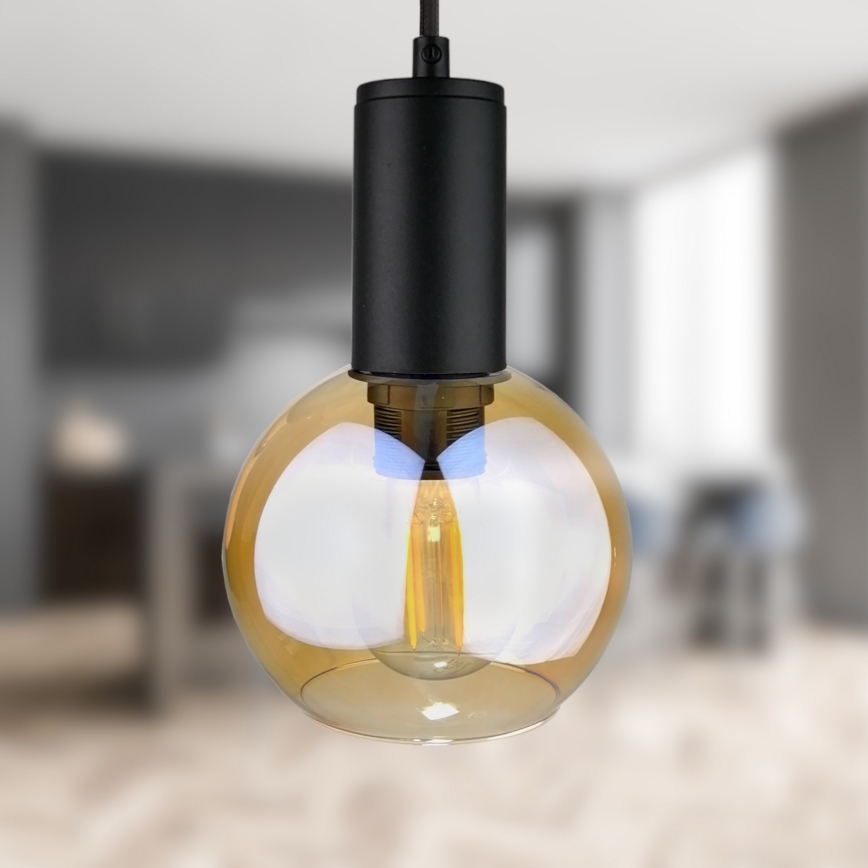 Lustra ar auklu JANTAR BLACK 3xE27/60W/230V