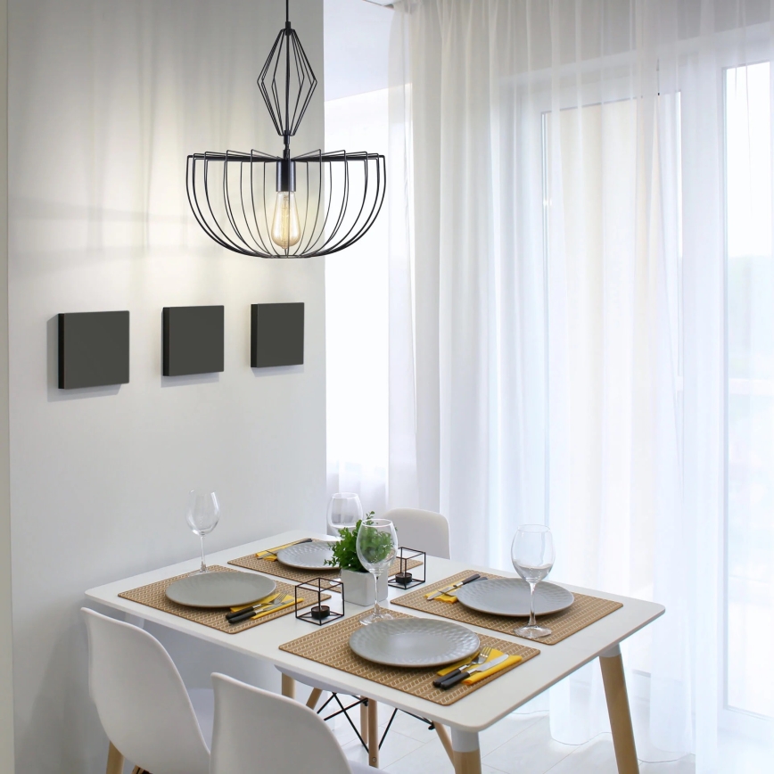 Lustra ar auklu JASMINA 1xE27/20W/230V d. 40 cm melna