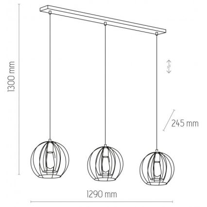 Lustra ar auklu JAULA 3xE27/60W/230V