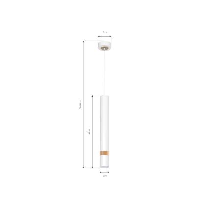 Lustra ar auklu JOKER WHITE WOOD 1xGU10/8W/230V