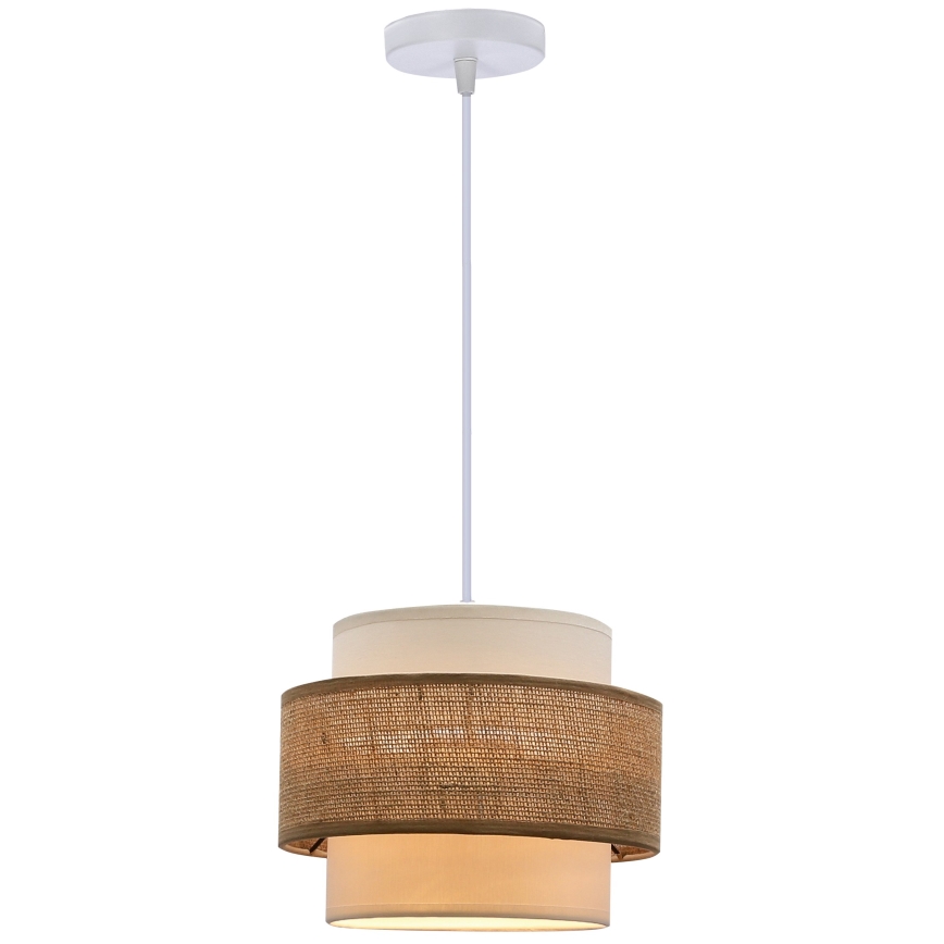 Lustra ar auklu JUTA 1xE27/40W/230V brūna/balta