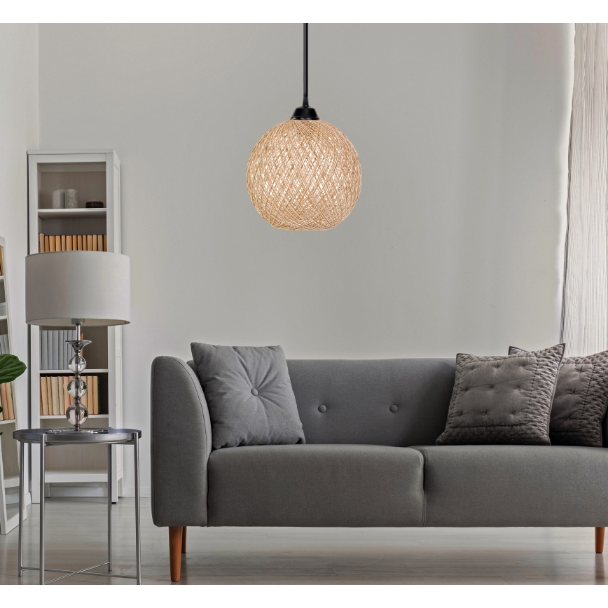 Lustra ar auklu JUTE 1xE27/60W/230V bēša