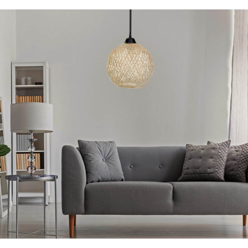 Lustra ar auklu JUTE 1xE27/60W/230V bēša