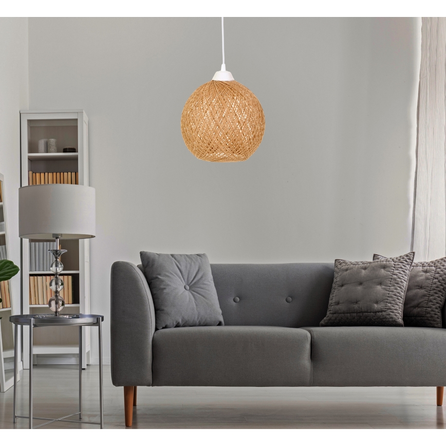 Lustra ar auklu JUTE 1xE27/60W/230V bēša