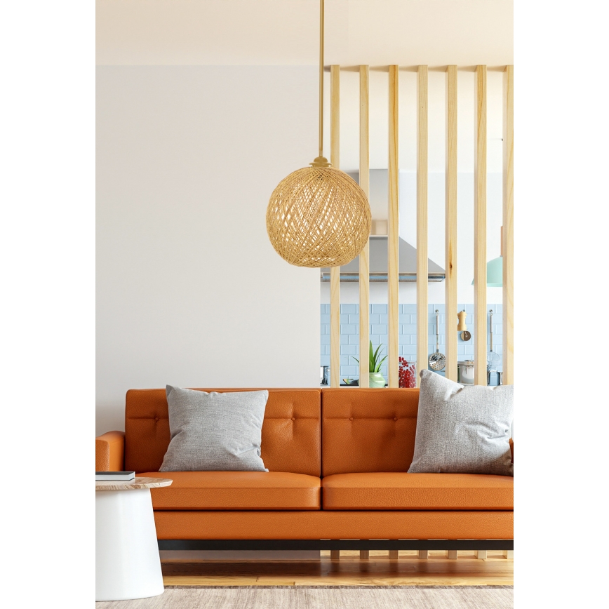 Lustra ar auklu JUTE 1xE27/60W/230V bēšs