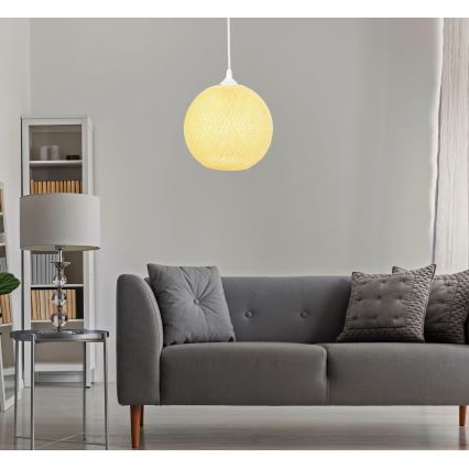 Lustra ar auklu JUTE 1xE27/60W/230V dzeltens