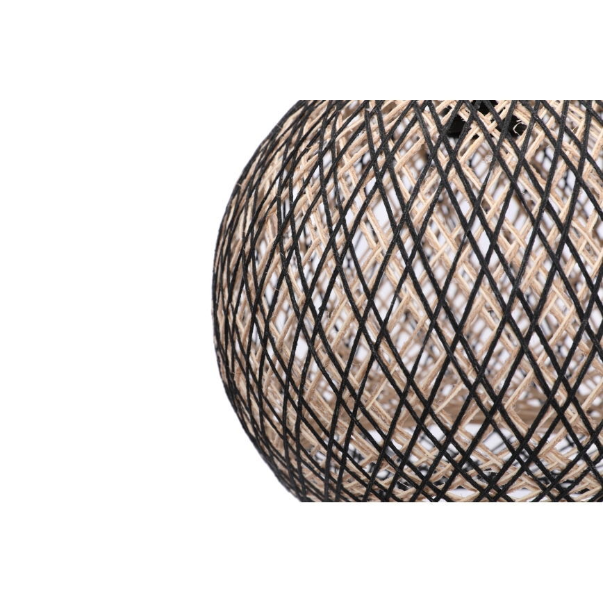 Lustra ar auklu JUTE 1xE27/60W/230V melna