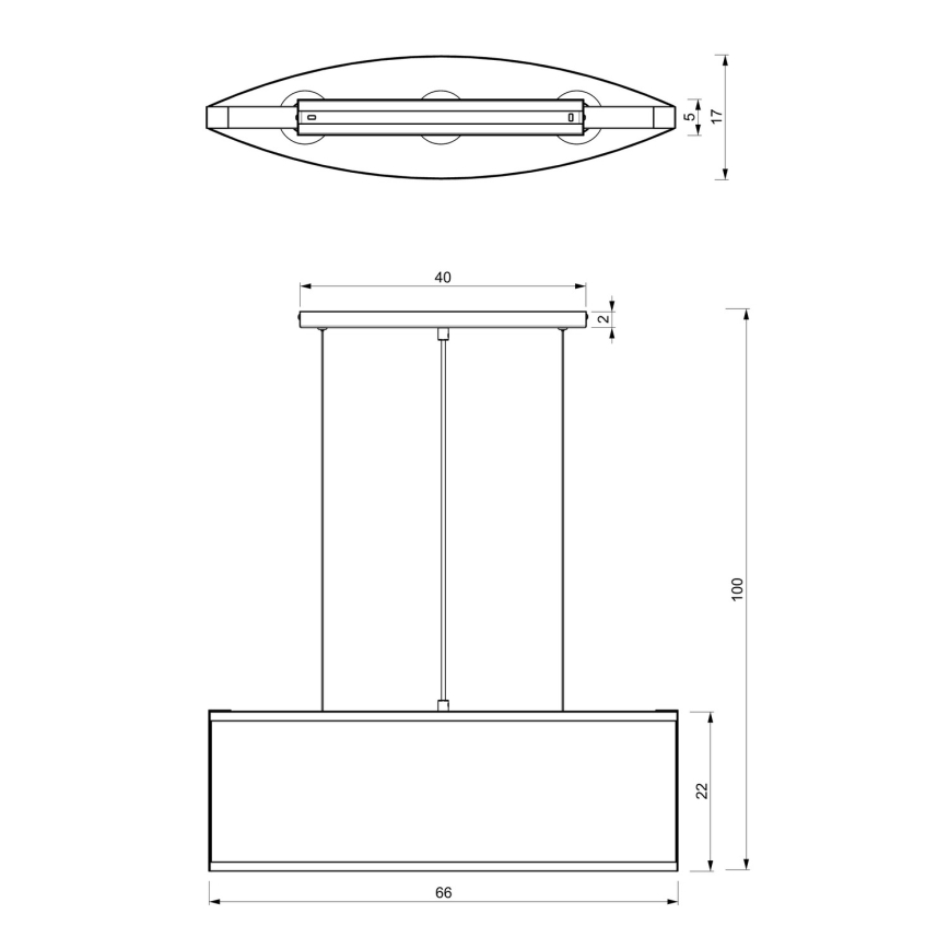 Lustra ar auklu KAGA 3xE27/60W/230V melna/zeltaina