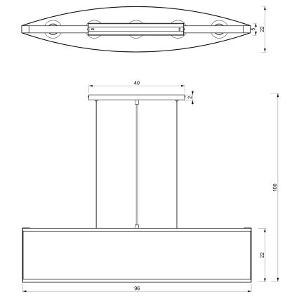 Lustra ar auklu KAGA 5xE27/60W/230V melna/zeltaina