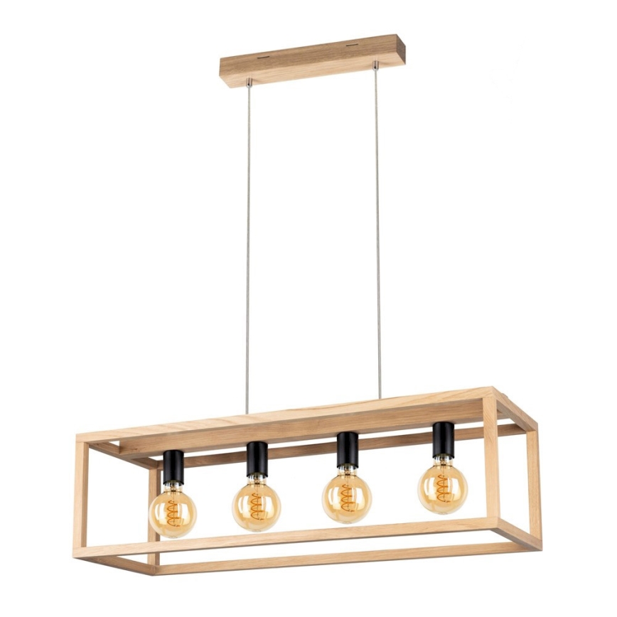 Lustra ar auklu KAGO 4xE27/60W/230V matēts ozols