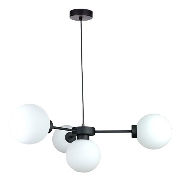Lustra ar auklu KALIOPE 4xE14/50W/230V melna/balta