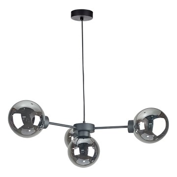 Lustra ar auklu KALIOPE II 4xE14/50W/230V melna/dūmakains melna
