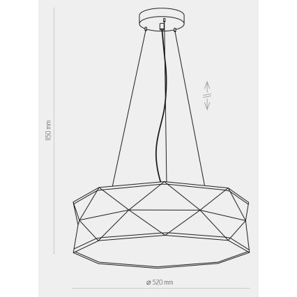 Lustra ar auklu KANTOOR 1xE27/15W/230V pelēka