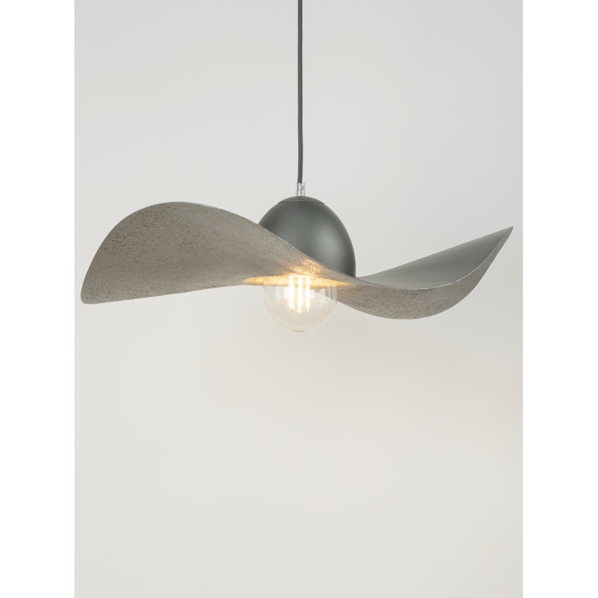 Lustra ar auklu KAPELLO 1xE27/60W/230V d. 55 cm pelēka/sudraba