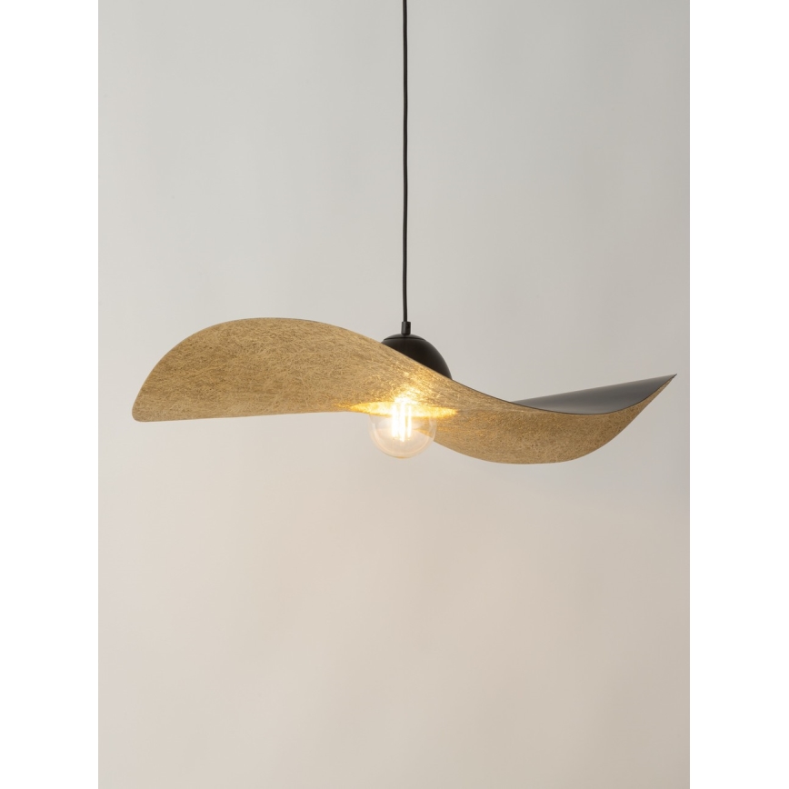 Lustra ar auklu KAPELLO 1xE27/60W/230V d. 76 cm melna/zelta