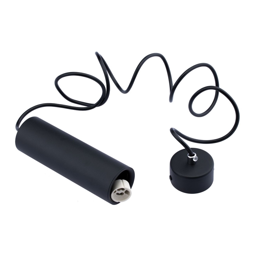 Lustra ar auklu KARADON 1xGU10/30W/230V 17 cm melna