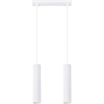 Lustra ar auklu KARBON 2xGU10/10W/230V balta