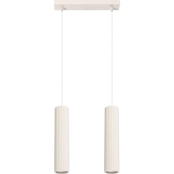 Lustra ar auklu KARBON 2xGU10/10W/230V krēmkrāsa
