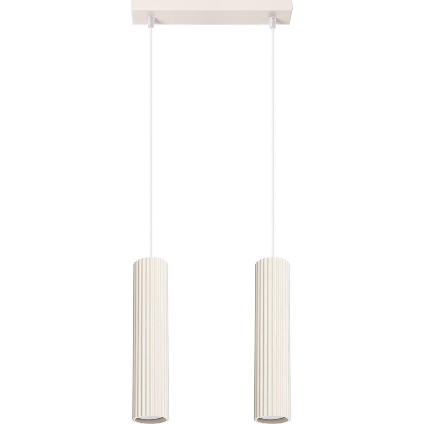 Lustra ar auklu KARBON 2xGU10/10W/230V krēmkrāsa