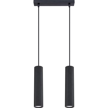 Lustra ar auklu KARBON 2xGU10/10W/230V melna
