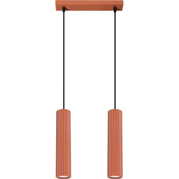 Lustra ar auklu KARBON 2xGU10/10W/230V sarkana