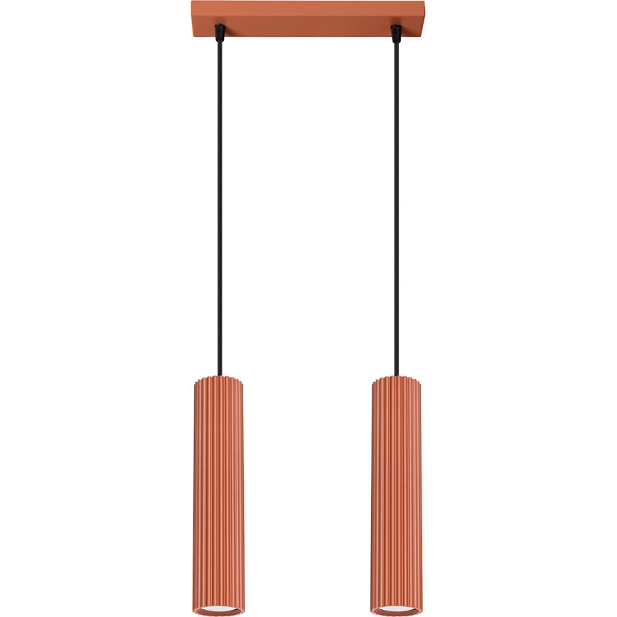 Lustra ar auklu KARBON 2xGU10/10W/230V sarkana
