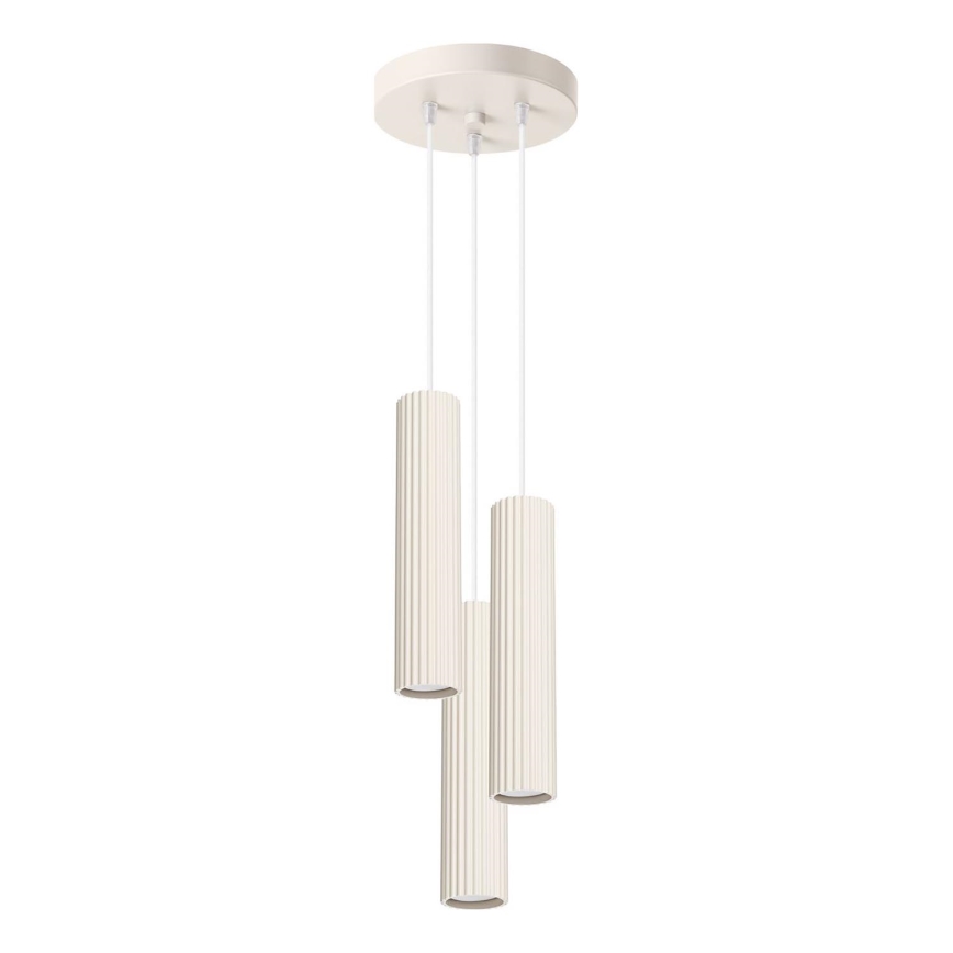 Lustra ar auklu KARBON 3xGU10/10W/230V krēmkrāsa