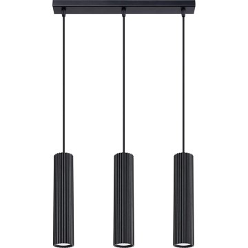 Lustra ar auklu KARBON 3xGU10/10W/230V melna