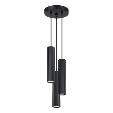 Lustra ar auklu KARBON 3xGU10/10W/230V melna