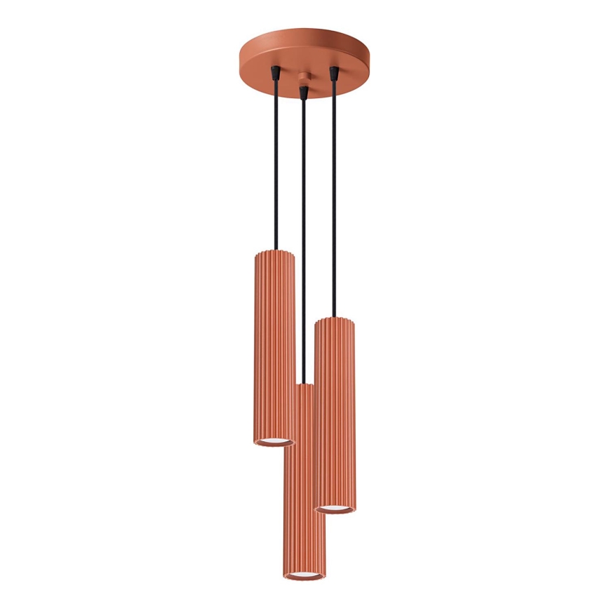 Lustra ar auklu KARBON 3xGU10/10W/230V sarkana