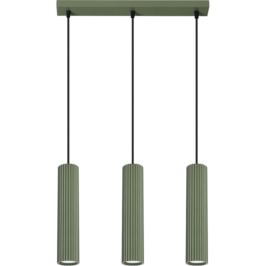 Lustra ar auklu KARBON 3xGU10/10W/230V zaļa