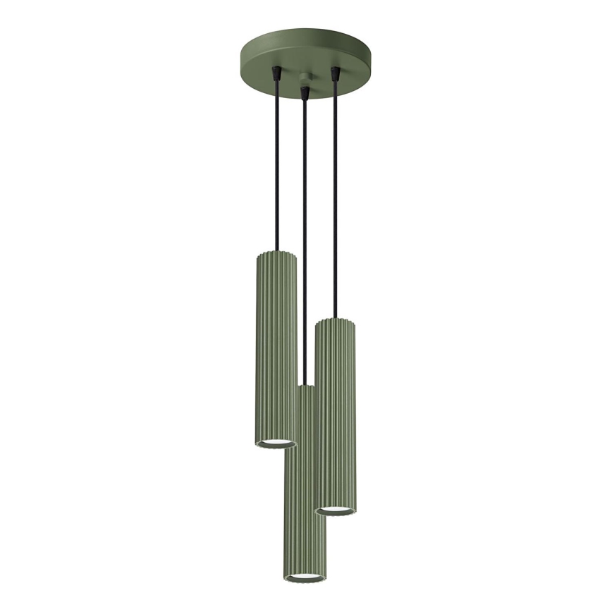 Lustra ar auklu KARBON 3xGU10/10W/230V zaļa