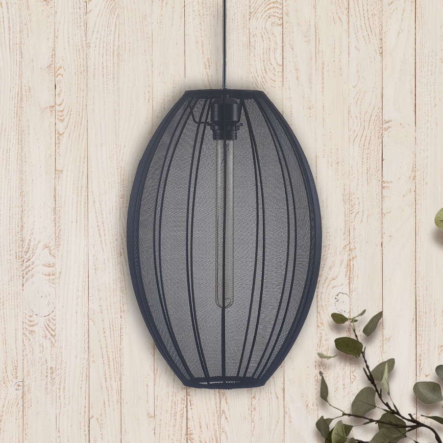 Lustra ar auklu KAREI 1xE27/20W/230V d. 30 cm melna