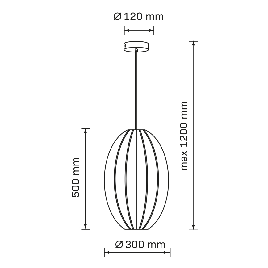 Lustra ar auklu KAREI 1xE27/20W/230V d. 30 cm melna