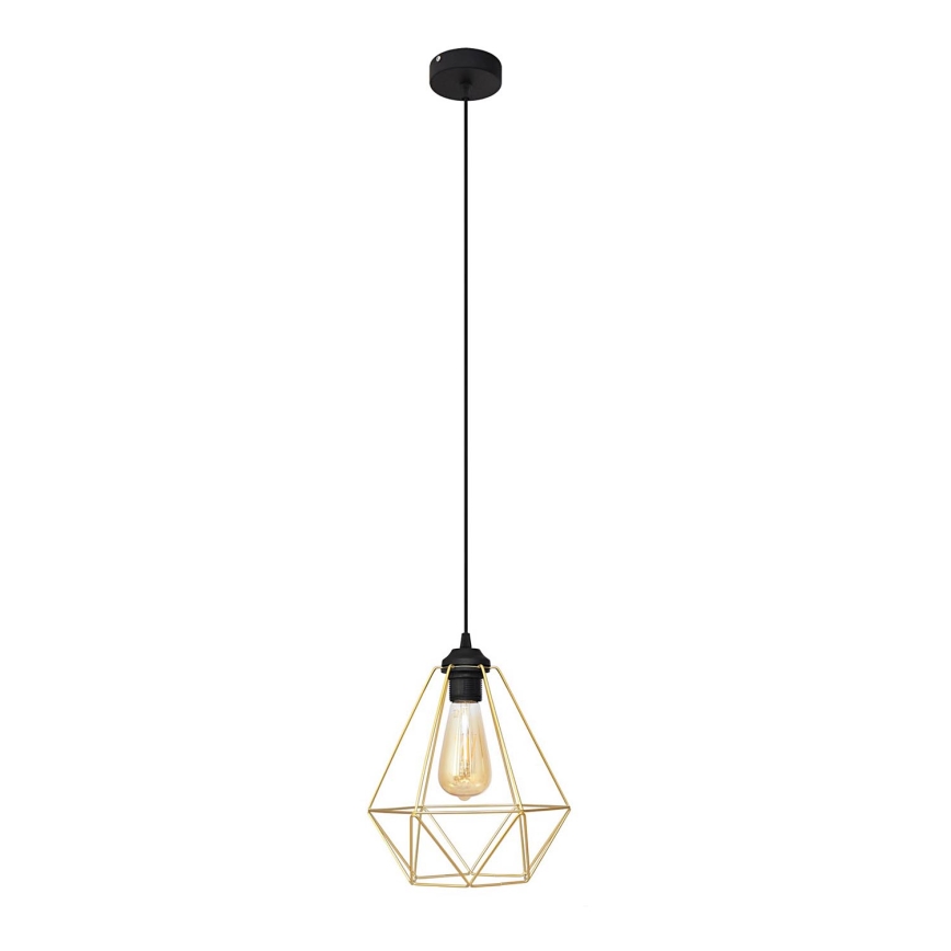 Lustra ar auklu KARO 1xE27/15W/230V zelta/melna
