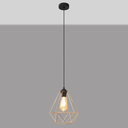 Lustra ar auklu KARO 1xE27/15W/230V zelta/melna