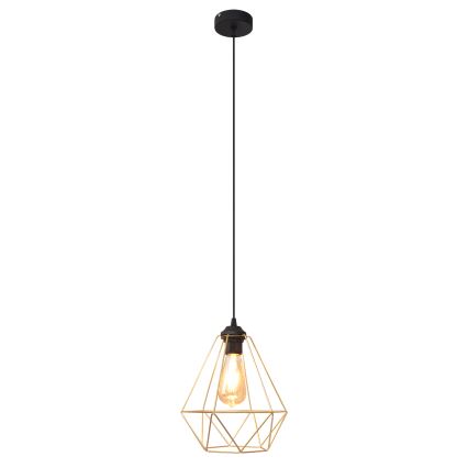 Lustra ar auklu KARO 1xE27/15W/230V zelta/melna