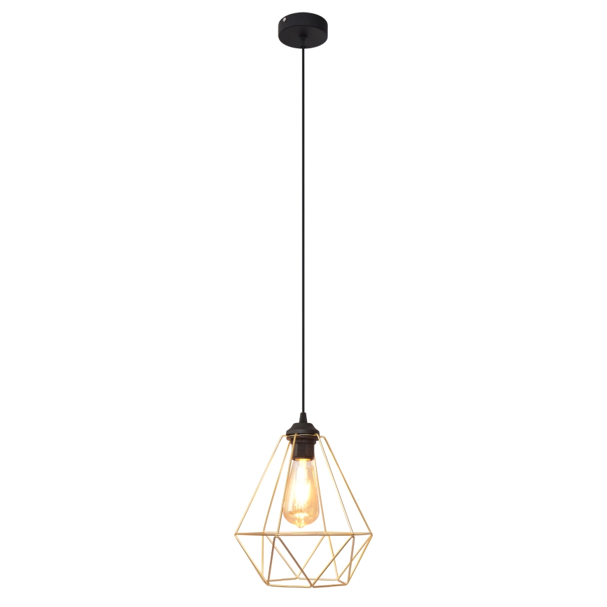 Lustra ar auklu KARO 1xE27/15W/230V zelta/melna