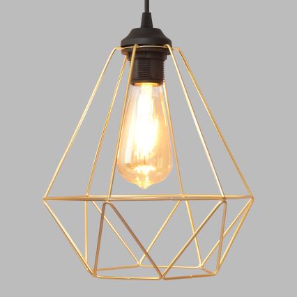 Lustra ar auklu KARO 3xE27/15W/230V zelta/melna