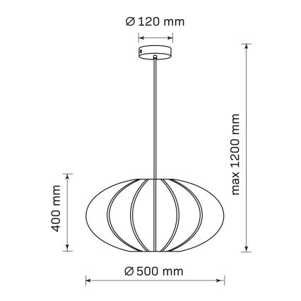 Lustra ar auklu KINU 1xE27/20W/230V d. 50 cm balta