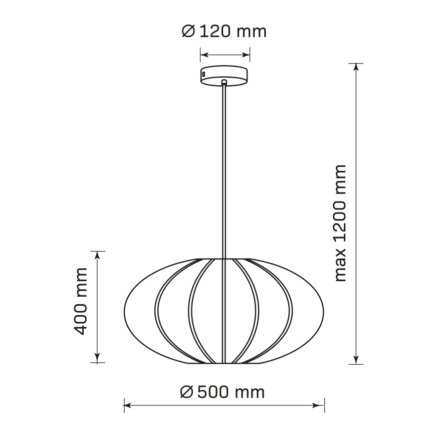 Lustra ar auklu KINU 1xE27/20W/230V d. 50 cm balta