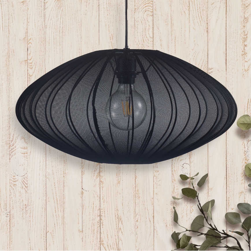 Lustra ar auklu KINU 1xE27/20W/230V d. 50 cm melna