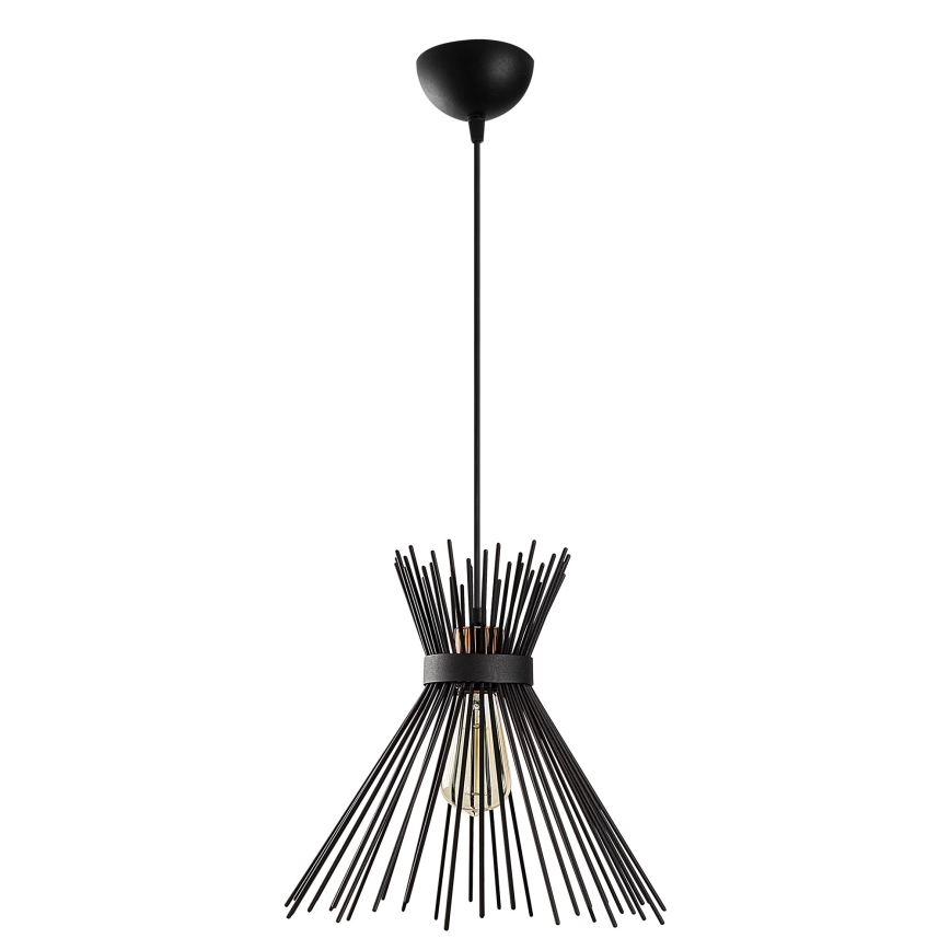Lustra ar auklu KIRPI 1xE27/40W/230V melna