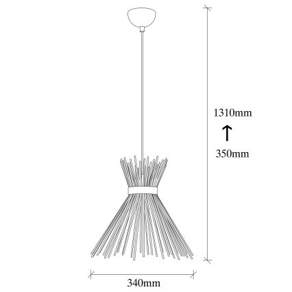 Lustra ar auklu KIRPI 1xE27/40W/230V melna