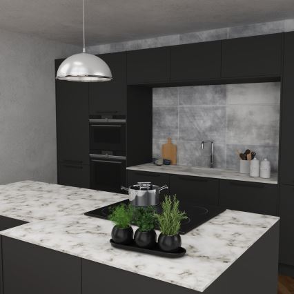 Lustra ar auklu KITCHEN 1xE27/15W/230V balta/spīdīgi hromēts