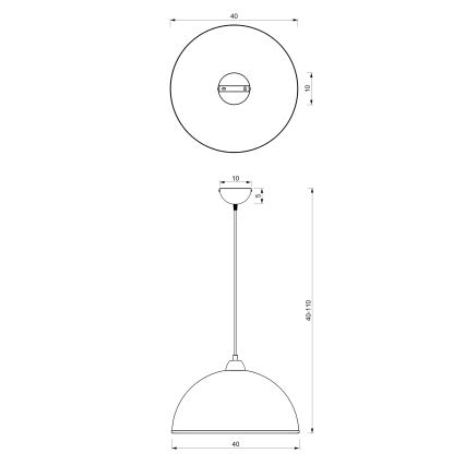 Lustra ar auklu KITCHEN 1xE27/15W/230V balta/hroms