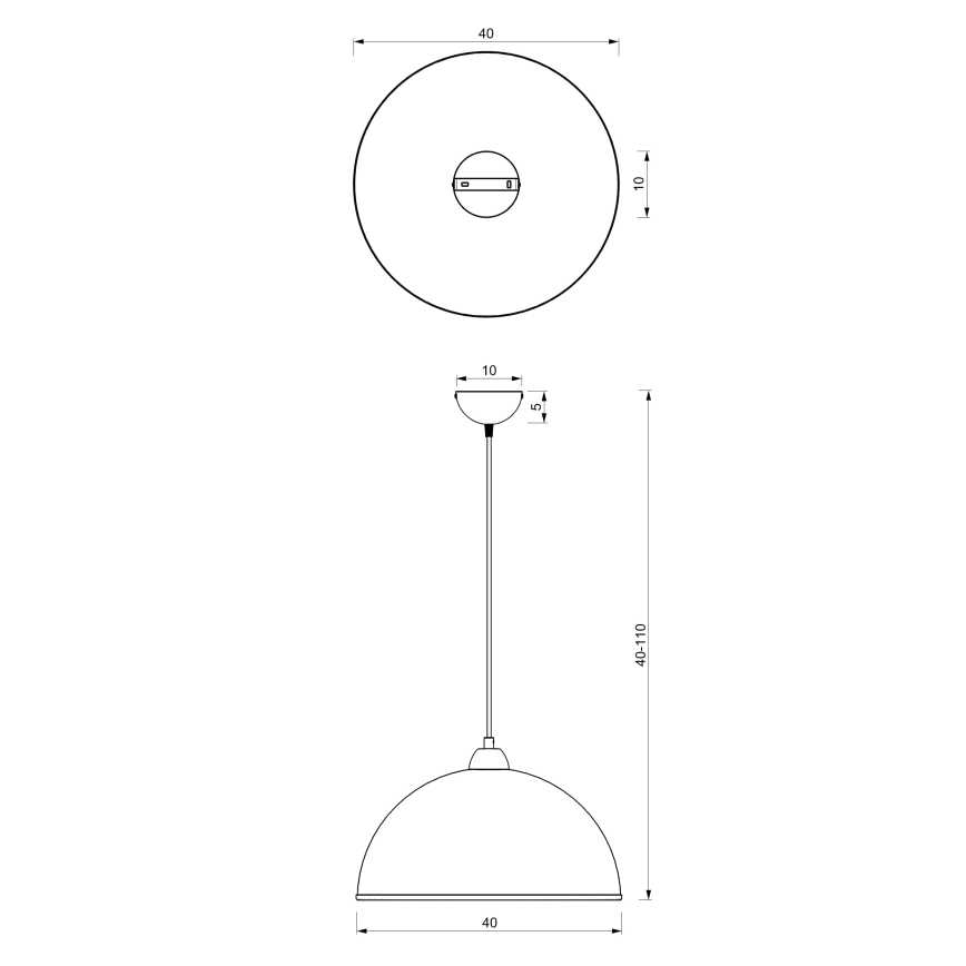 Lustra ar auklu KITCHEN 1xE27/15W/230V balta/zelta